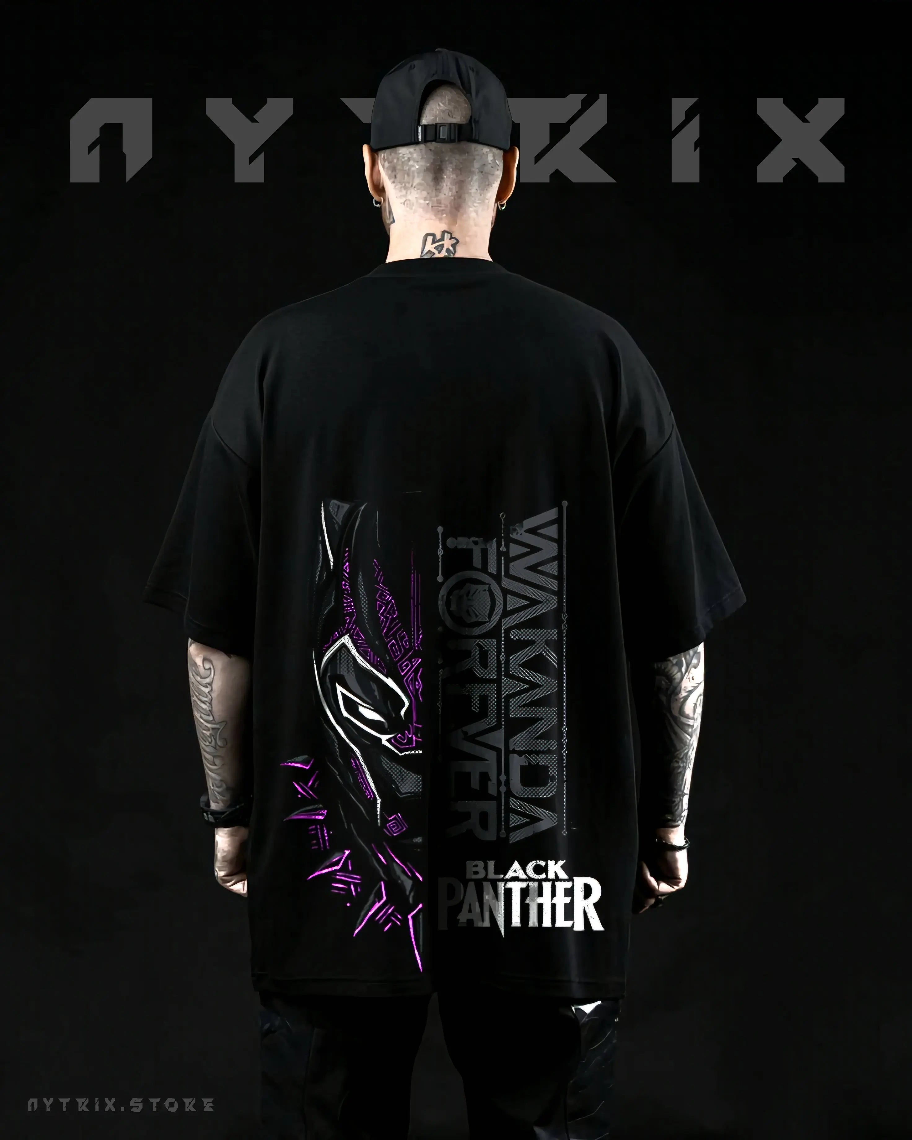 Black Panther Oversize Black T-Shirt